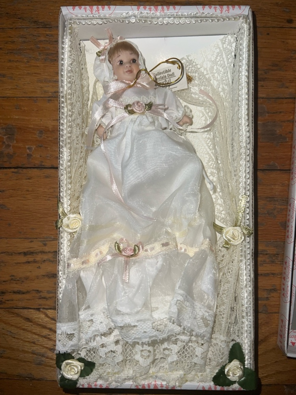 Vintage Show Stoppers Joyful Baby Porcelain Doll In Original Box w/Hangtag